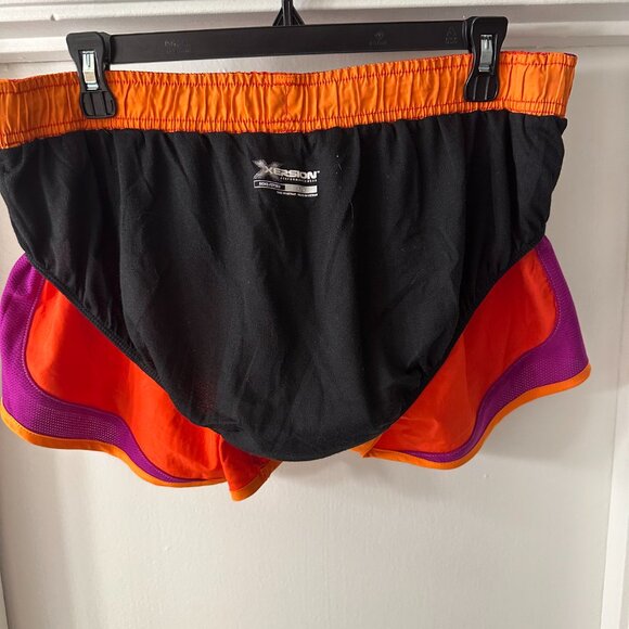 Xersion Orange and Purple Run Shorts With Liner - Picture 10 of 12